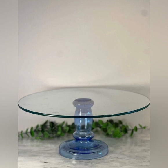 EUC rare vintage  cobalt blue cake stand - Picture 2 of 3
